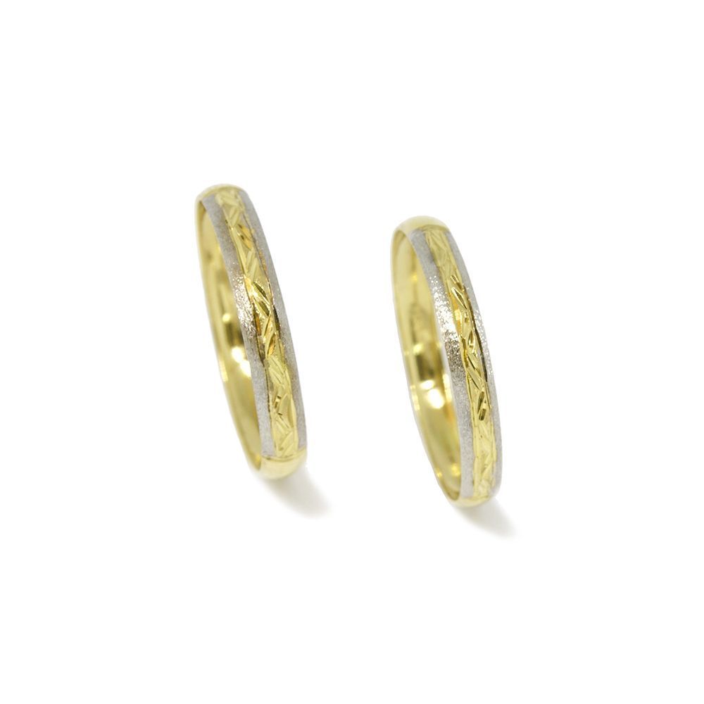 Aparador Delicado Bicolor em Ouro Amarelo 18 Kilates - 25096